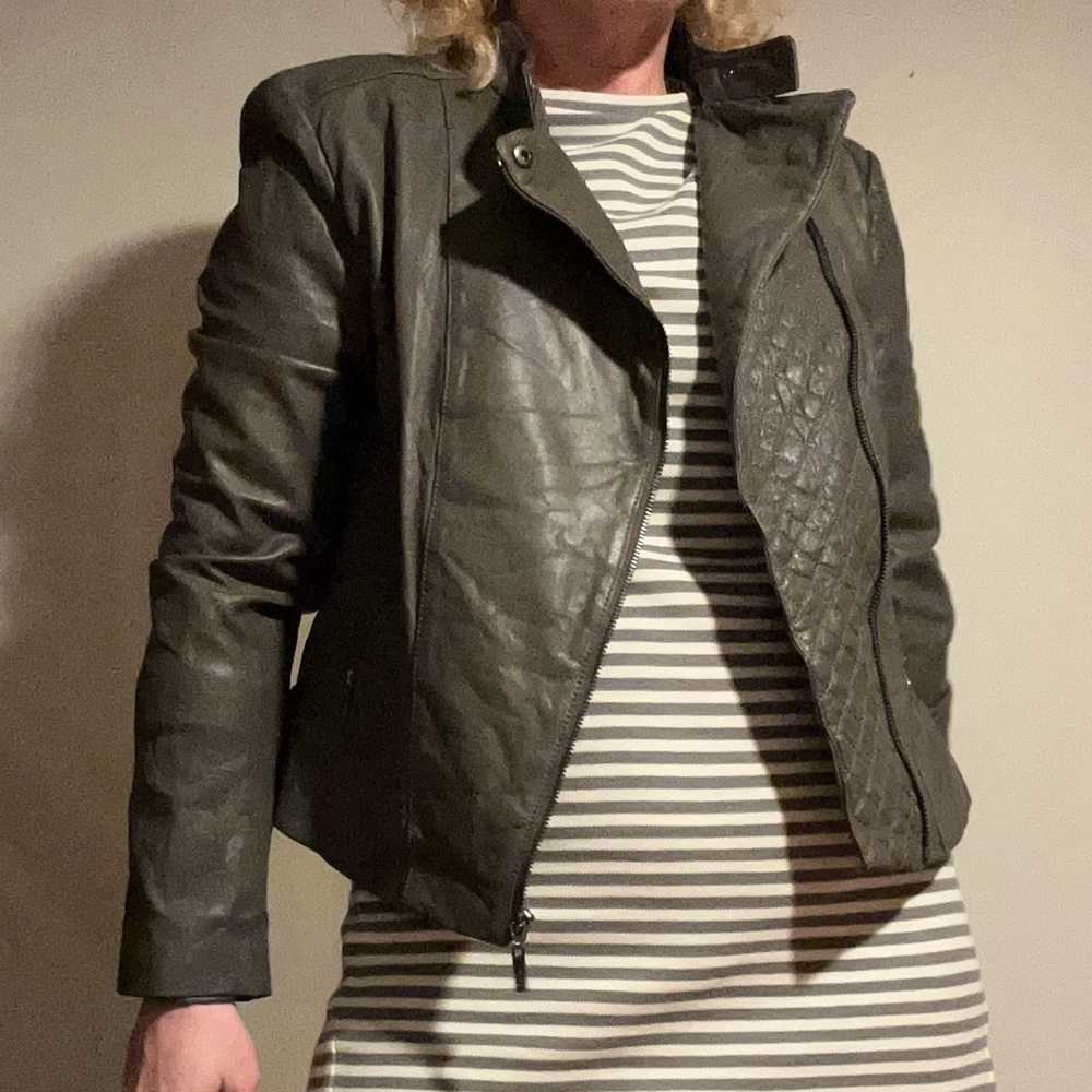 Cole Haan size Large Asymmetrical Moto Jacket